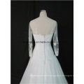 2012 Fit and Flare Wedding Gowns Sequinned Silhouette 3/4 Sleeves